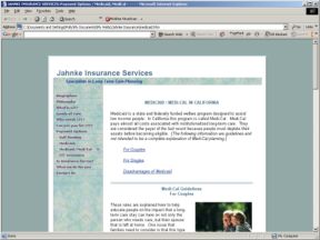 Image of Jahnke Insurance Services website.