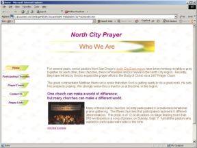 Image of North County Prayer website.